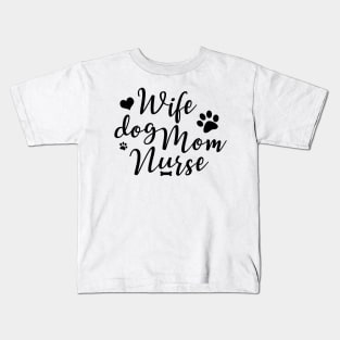 'Wife Dog Mom' Cool Pet Dog Gift Kids T-Shirt